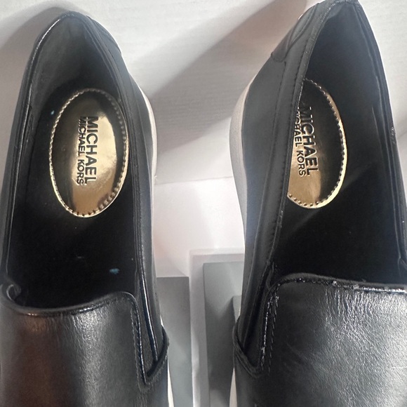 MICHAEL Michael Kors Black Slip-On Shoes with Gold Accents - Picture 4 of 7